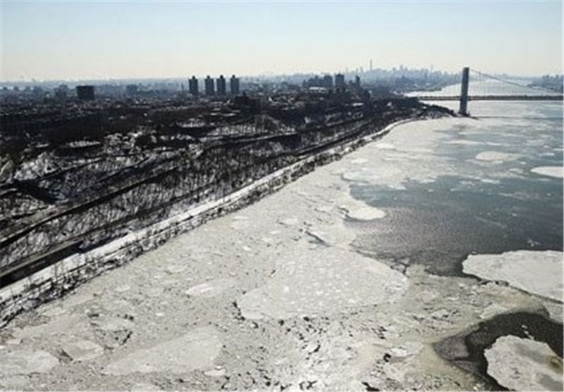 تصاویر نمای هوایی از نیویورک یخ‌زده