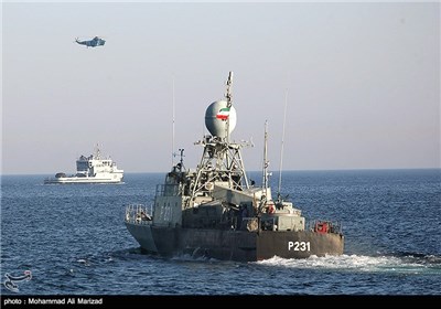 ناو موشک‌انداز «نیزه» در رزمایش مشترک دریایی ایران و پاکستان در تنگه هرمز
