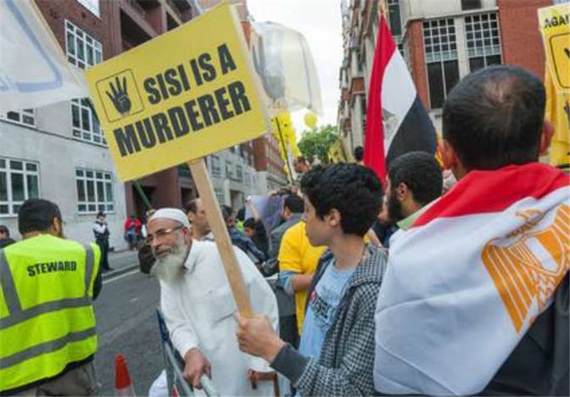تظاهرات در لندن در محکومیت احکام اعدام جمعی اعضای اخوان المسلمین