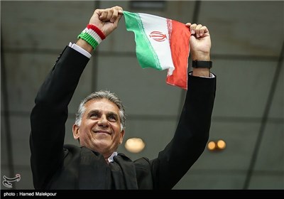 کارلوس کی روش در مراسم بدرقه تیم ملی فوتبال ایران به مسابقات جام جهانی 2014 برزیل