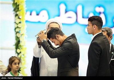 رضا قوچان نژاد در مراسم بدرقه تیم ملی فوتبال ایران به مسابقات جام جهانی 2014 برزیل