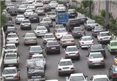 ترافیک سنگین در بزرگراه رسالت و حاشیه مصلی تهران