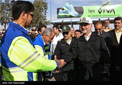 بازدید رئیس پلیس راهور ناجا از آزاد راه قم - تهران