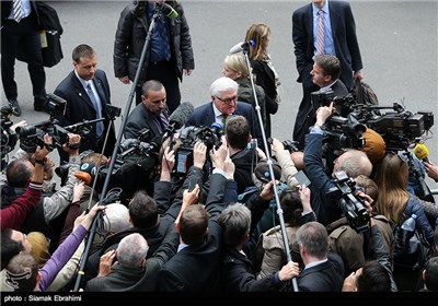 ورود فرانک والتر اشتاین‌مایر وزیر امور خارجه آلمان به محل مذاکرات-لوزان سوئیس