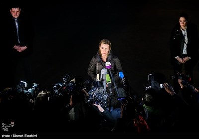 ورود فدریکا موگرینی مسئول سیاست خارجی اتحادیه اروپا به محل مذاکرات-لوزان سوئیس