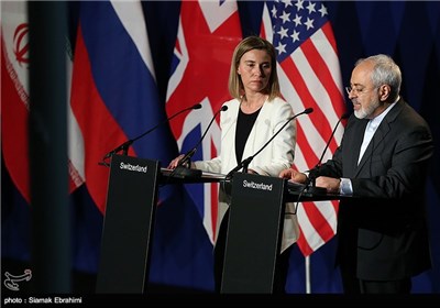 Iran's Zarif, EU's Mogherini Attend Joint Press Conference in Lausanne