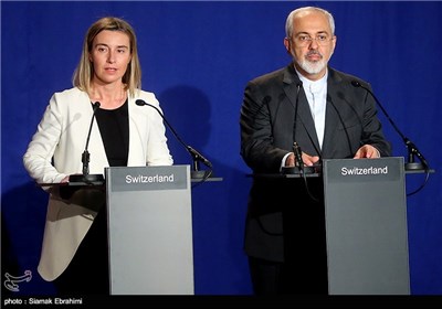 Iran's Zarif, EU's Mogherini Attend Joint Press Conference in Lausanne