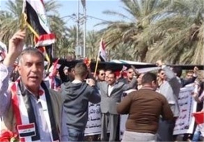 تظاهرات مردم عراق در محکومیت تجاوز نظامی سعودی به یمن