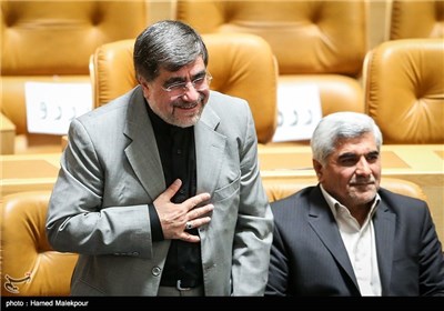 محمد فرهادی وزیر علوم و علی جنتی وزیر ارشاد در همایش بزرگداشت بانوی انقلاب اسلامی