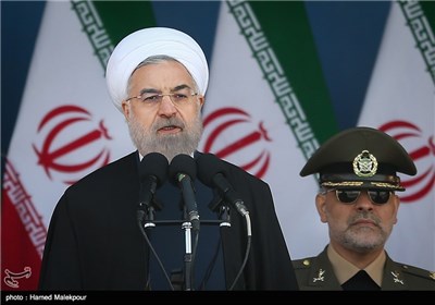 سخنرانی حجت‌الاسلام حسن روحانی رئیس جمهور در مراسم رژه روز ارتش