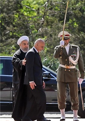 مراسم استقبال رسمی از اشرف غنی احمدزی رئیس جمهور افغانستان توسط حجت‌الاسلام حسن روحانی رئیس جمهور