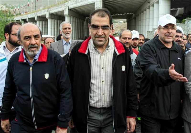 اظهارنظر هاشمی در کنار قالیباف و وزیر ورزش در همایش پیاده روی خانوادگی