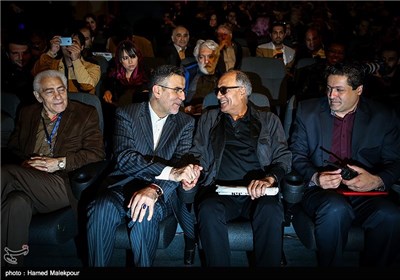 عباس کیارستمی و حجت‌الله ایوبی رئیس سازمان سینمایی