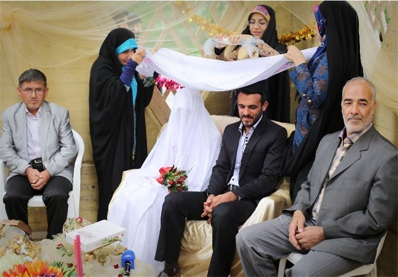 مراسم ازدواج در گلزار شهدای گمنام گرگان + تصاویر