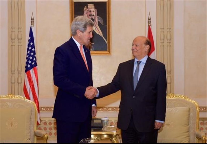 جان کری با رئیس جمهور مستعفی یمن در ریاض دیدار کرد