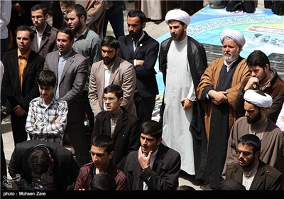جمع اعتراضی حوزه علمیه اردبیل در پی صدور حکم اعدام شیخ نمر