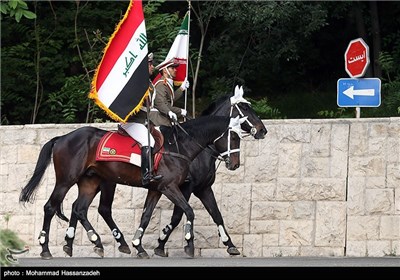 مراسم استقبال رسمی از فواد معصوم رئیس‌جمهوری عراق توسط حجت‌الاسلام حسن روحانی رئیس جمهور