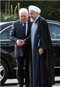 مراسم استقبال رسمی از فواد معصوم رئیس‌جمهوری عراق توسط حجت‌الاسلام حسن روحانی رئیس جمهور