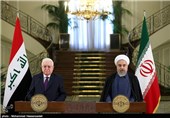 نشست‌خبری مشترک حجت‌الاسلام حسن روحانی و فواد معصوم رؤسای جمهور ایران و عراق