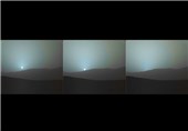 تصاویری از غروب آبی خورشید در مریخ