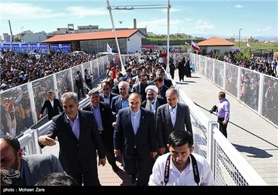 مسعود سلطانی‌فر رئیس سازمان میراث فرهنگی و گردشگری در آئین افتتاح بزرگترین پل معلق خاورمیانه در مشکین شهر - اردبیل