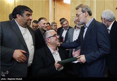 علی لاریجانی رئیس مجلس در مراسم تجلیل از جانبازان مجلس