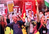 انگلیسی‌ها علیه سیاست ریاضت اقتصادی تظاهرات کردند+فیلم