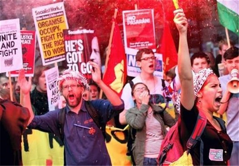 انگلیسی‌ها علیه سیاست ریاضت اقتصادی تظاهرات کردند+فیلم