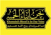 توزیع پرچم‌های «نحن ابناء الخمینی» مزین به تصاویر فاطمیون و شهدای منطقه + تصاویر