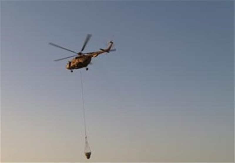 عملیات اطفای حریق ارتفاعات شلم ایلام با بالگرد آغاز شد