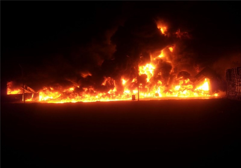 فیلم/ آتش سوزی در کارخانه روغن نباتی کرمان