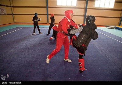 مریم هاشمی قهرمان وشوو در حال تمرینات روزانه در باشگاه