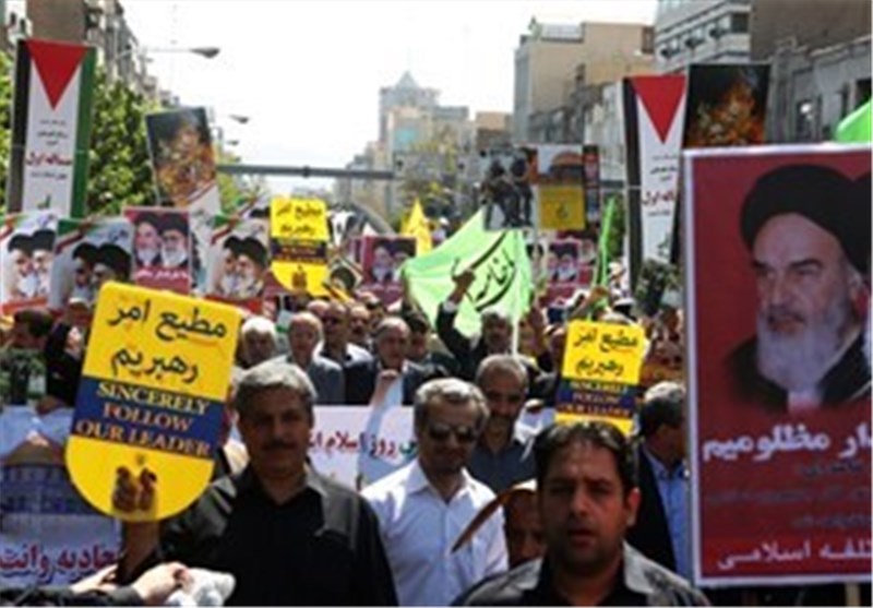 پیمان دوباره مردم استان قزوین در حمایت از آزادی قدس شریف/ طنین فریاد&quot;مرگ بر اسرائیل&quot; در تمام شهرستان‌ها‌