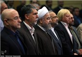  حجت الاسلام حسن روحانی رئیس جمهور در ضیافت افطار با هنرمندان
