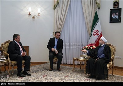 دیدار زیگمار گابریل معاون صدر‌اعظم و وزیر اقتصاد و انرژی آلمان با حجت الاسلام حسن روحانی رئیس جمهور