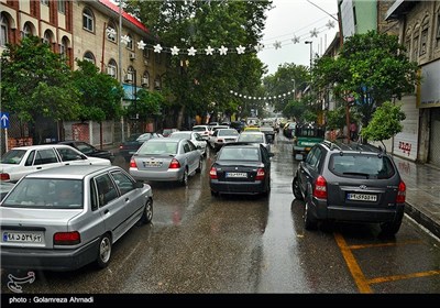 بارش رگبار در ساری
