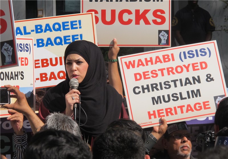 تظاهرات اعتراضی هزاران مسلمان مقابل سفارت عربستان در واشنگتن + فیلم و عکس