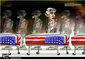 کاریکاتور/ تابوت سربازان آمریکایی