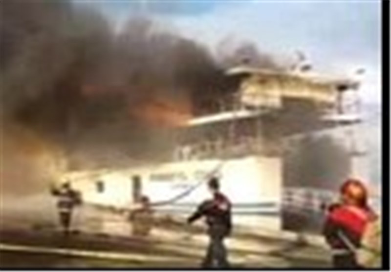 فیلم/ آتش سوزی کشتی مسافری در فیلیپین