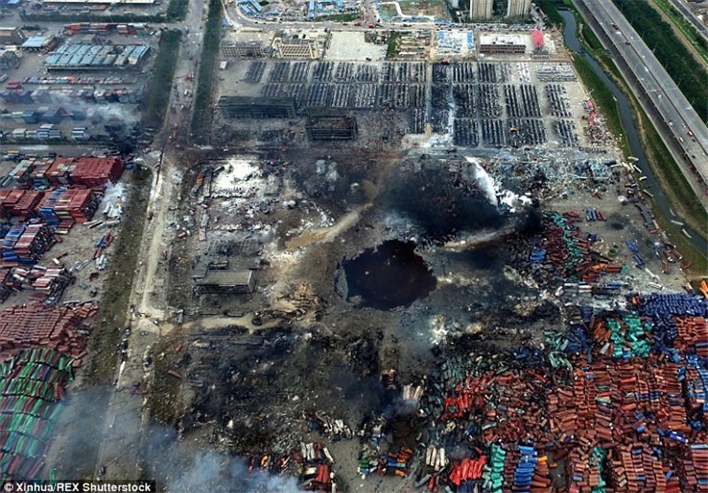 تصاویر هوایی از آثاربرجای مانده از انفجار عظیم تیانجین چین