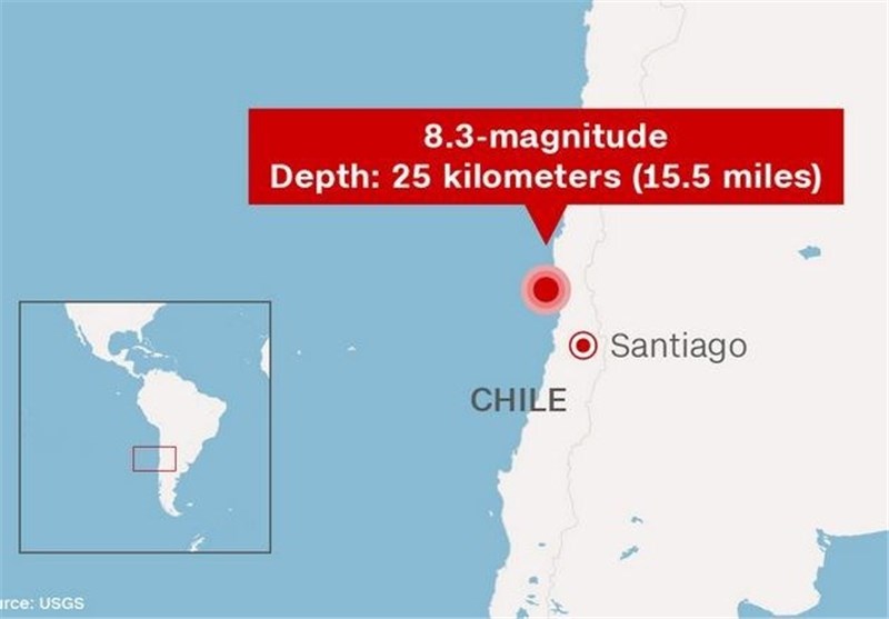 زلزله 8.3 ریشتری در شیلی؛ یک میلیون نفر از منطقه تخلیه شدند