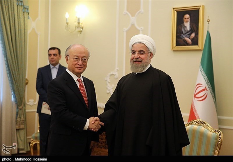Iran&apos;s President Rouhani Meets IAEA&apos;s Amano in Tehran