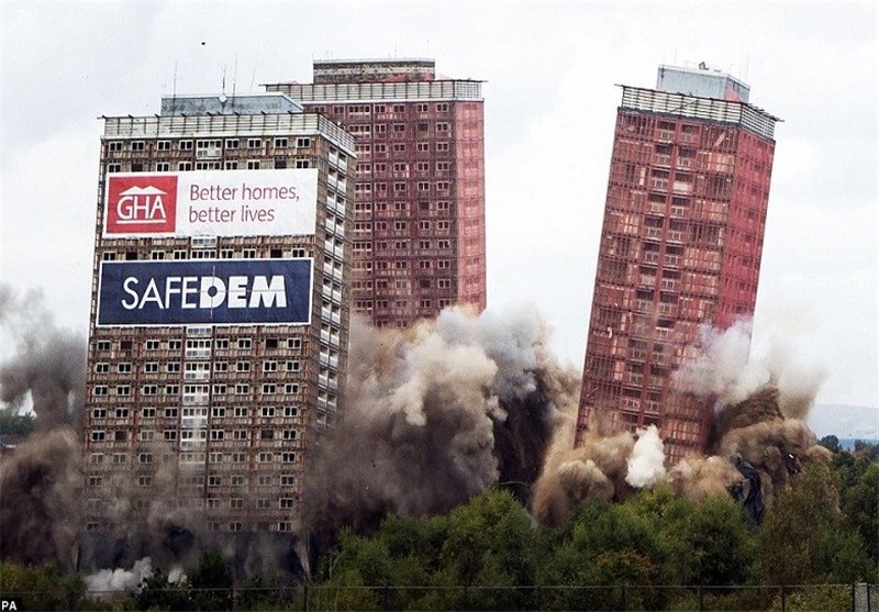 تخریب بلندترین ساختمان‌های مسکونی دهه 70 اروپا در 7 ثانیه + تصاویر