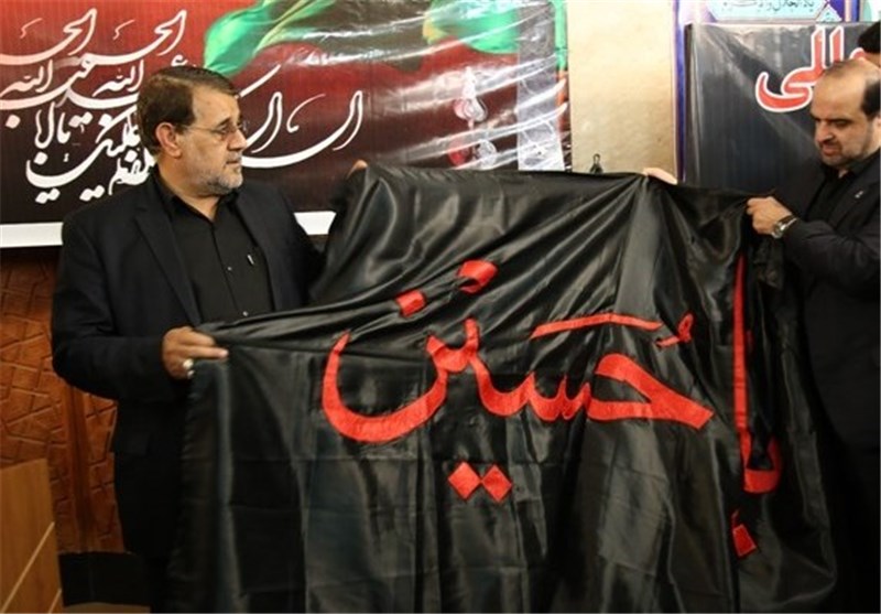 مراسم استقبال از پرچم متبرک مرقد امام حسین(ع) در ارشق برگزار شد