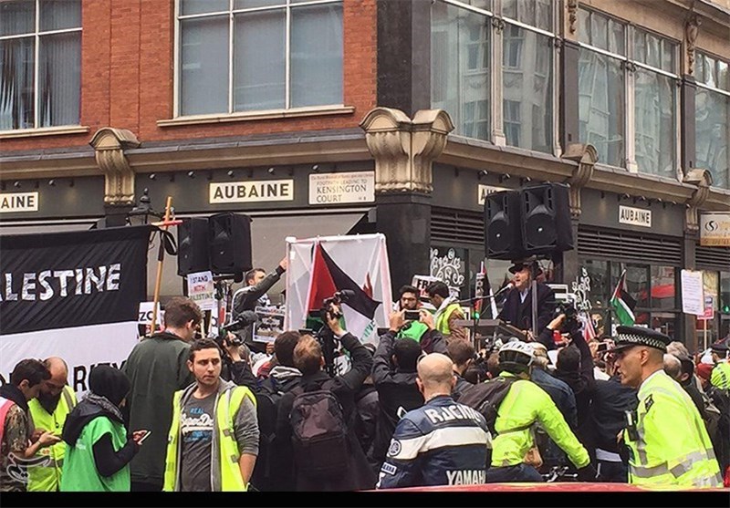 فیلم تظاهرات علیه جنایات صهیونیست‌ها در لندن