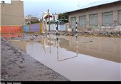 سیلابی شدن مسیل‌ها در استان ایلام در پی بارش شدید باران