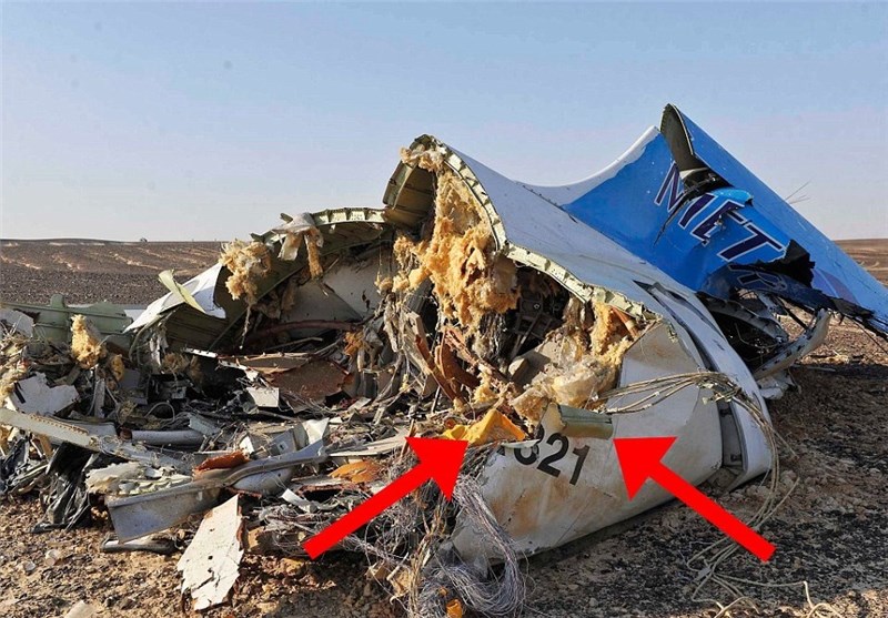 بمبگذاری احتمالا عامل سقوط هواپیمای روس بوده است +عکس