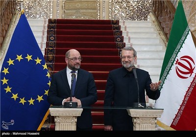 Iran’s Speaker Larijani, EP President Schulz Meet in Tehran