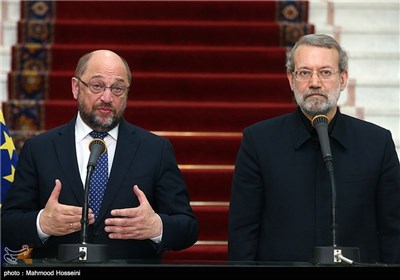 Iran’s Speaker Larijani, EP President Schulz Meet in Tehran