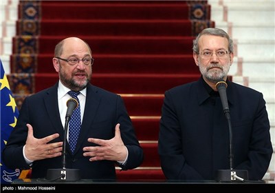 Iran’s Speaker Larijani, EP President Schulz Meet in Tehran